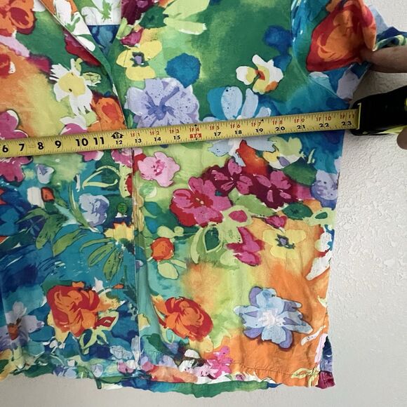 Vintage Jams World Women's Shirt Size L Floral Flowers Rayon USA - Picture 5 of 5